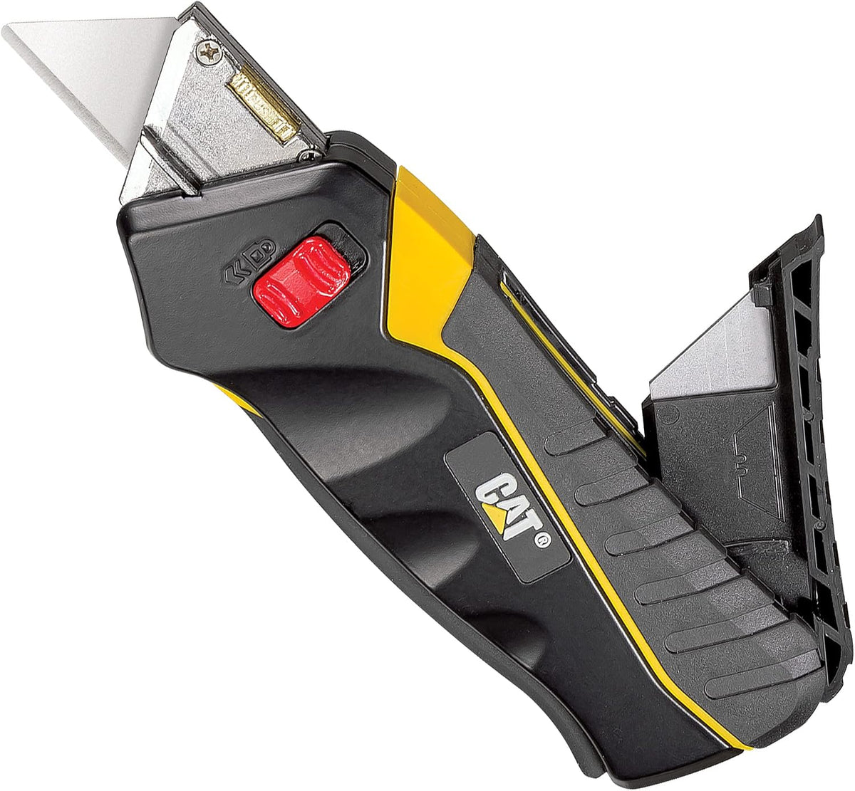 Utility Knife Box Cutter Self-Retracting, Squeeze to Extend, Release to Retract, Lock Open w/Switch, Ergo Handle w/ 3