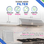Stove Vent Filter 8x9.5" BP55 Fits Nutone & Broan Range Hood Filter