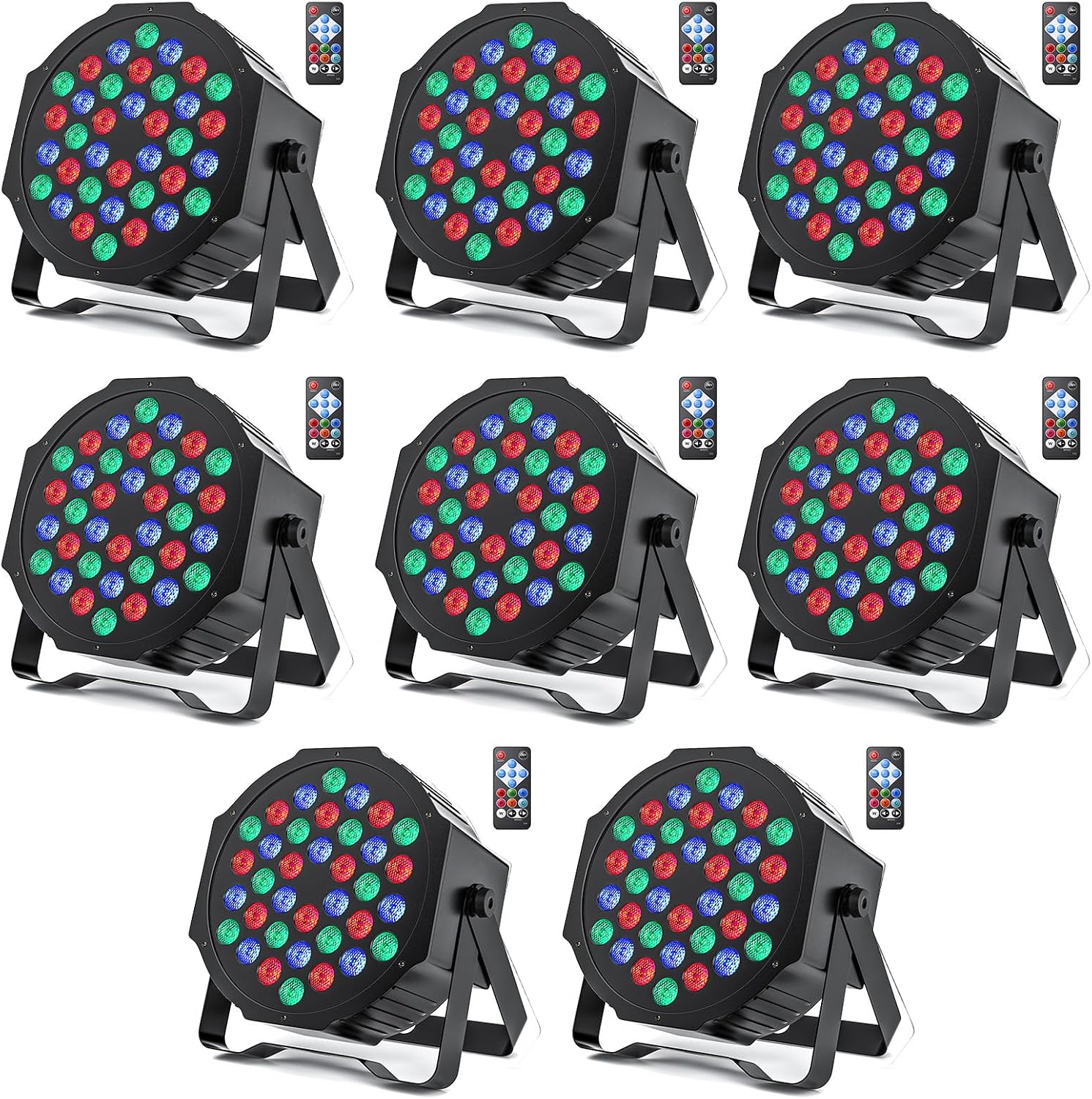 LED Par Lights DJ Stage Light RGB 36 LED with Sound Activated Remote Control DJ Uplighting for Wedding Party Club