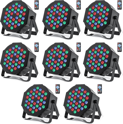 LED Par Lights DJ Stage Light RGB 36 LED with Sound Activated Remote Control DJ Uplighting for Wedding Party Club