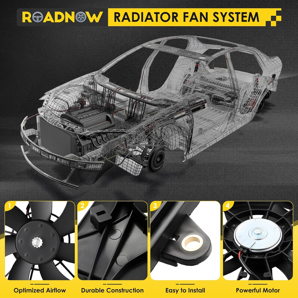 620-225 Radiator Cooling Fan Fit for Honda Accord L4 2.4L 2003-2007