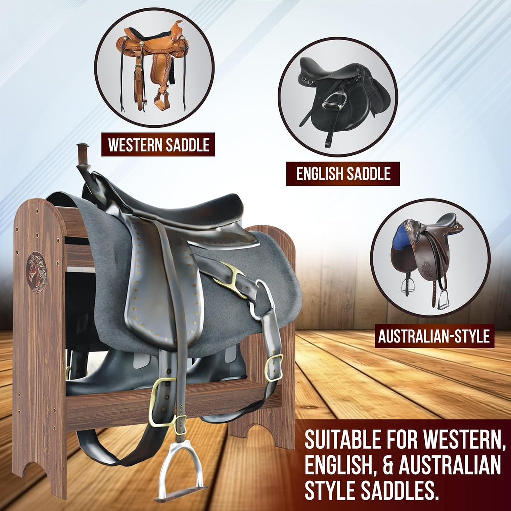 Pine Wood Saddle Rack | Ideal Saddle Stand for Horse Gear and Horse Tack Organizers | Suitable for Displaying Trophy