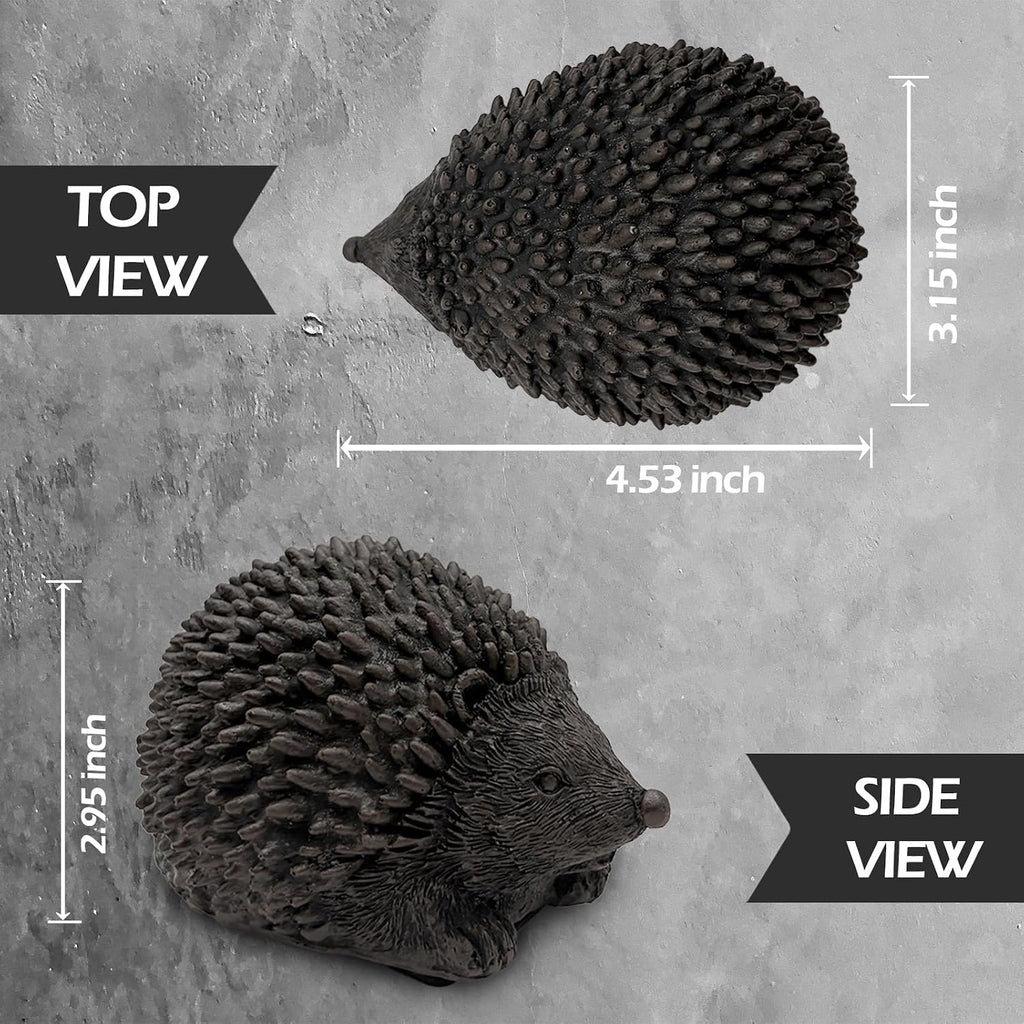 Hedgehog Key Hider Outdoor – Resin Waterproof Fake Rock Hide a Key, Secure Spare Key Holder with Secret Storage