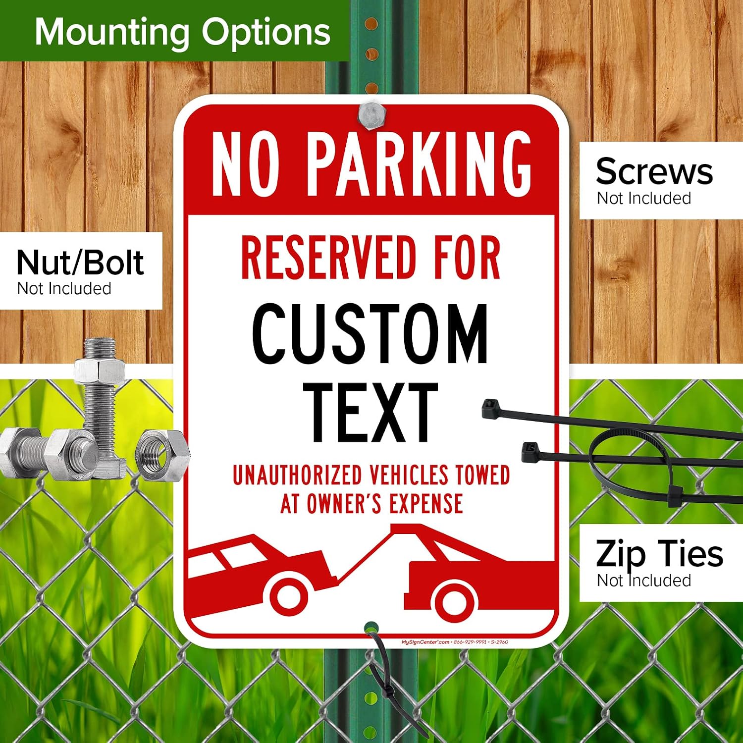 Custom No Parking Sign, Custom Reserved Parking Signs for Business, 10x14 Inches, Rust Free .040 Aluminum, Fade