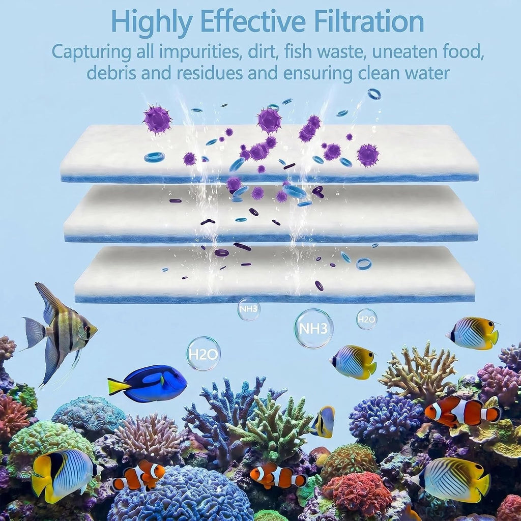 Koi Pond and Aquarium Filter Media,1.25" Thick-12 x48 -Fish Pond Filter Material for Koi Outdoor Ponds Aquarium-Cut