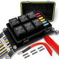 True MODS 12V Automotive Waterproof 5-Pin Prewired Relay Fuse Box Block Kit | 6 Gang 30A/40A Bosch Style Relay Block