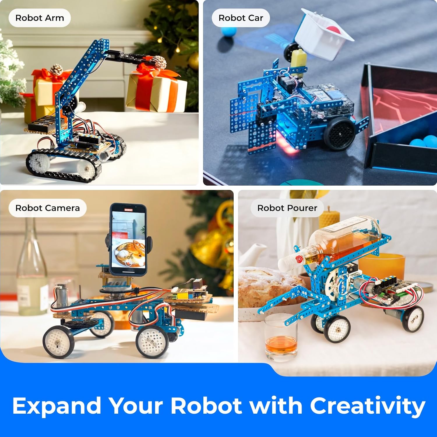 mBot Ultimate 10 in 1 Robot Building Kit for Teenagers & Adults | App Remote Control Robot Building Toys, Compatible