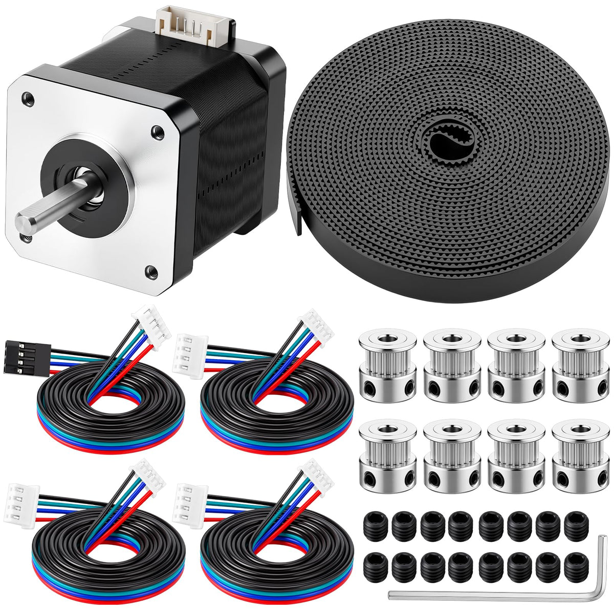 Flutesan 13 Pcs Nema 17 Stepper Motor Kit 2a 55ncm Gt2 Timing Belt Pulley