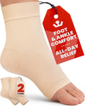 Ankle Compression Sleeve - 1-Pair, Plantar Fasciitis Braces - Open Toe Compression Socks for Swelling, Sprain