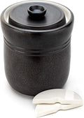 Fermentation Crock with Weights - Ceramic Sauerkraut Pickling Crock - Stoneware Kombucha Brewing (7L)