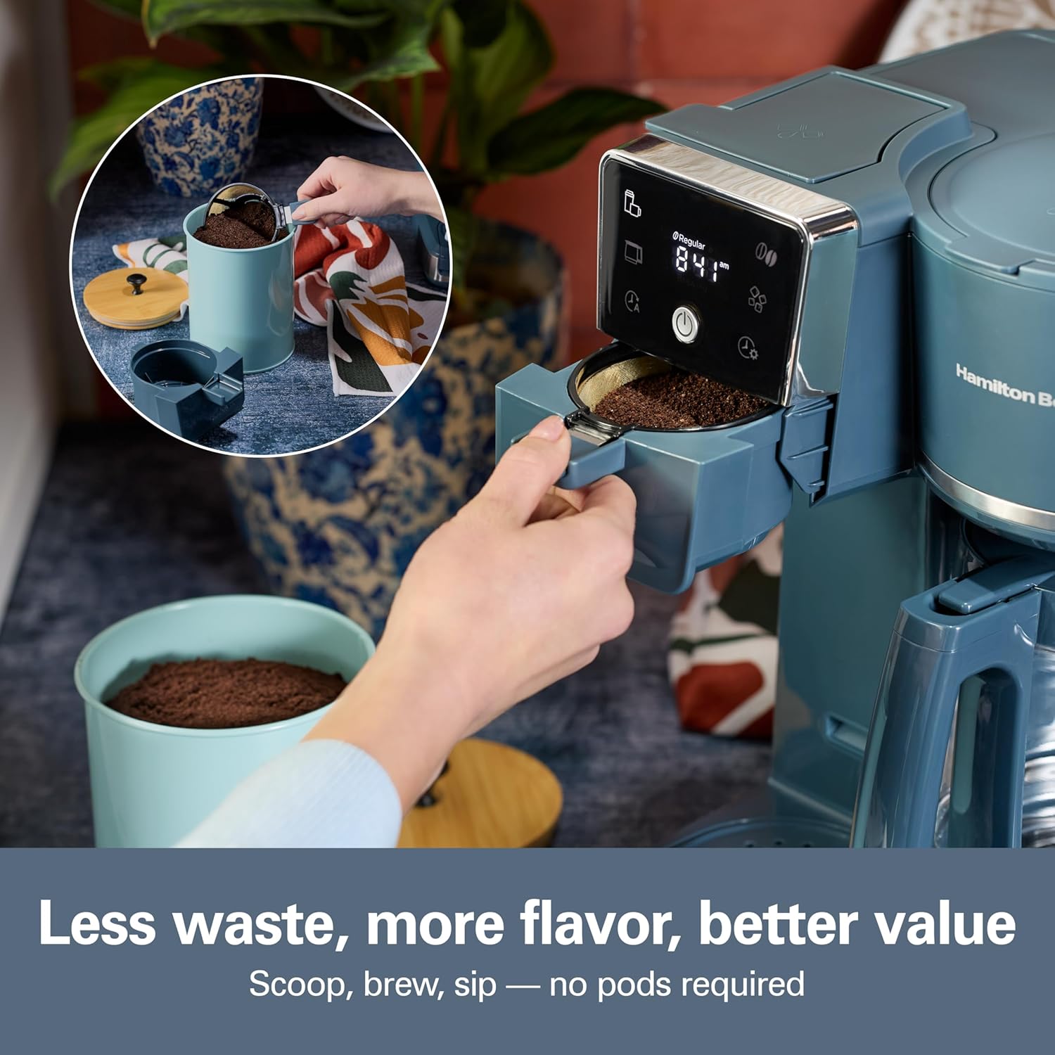 2-Way Drip Coffee Maker & Single Serve Coffee Machine | Hot & Iced Coffee Maker| 12 Cup Glass Carafe| AquaFlow