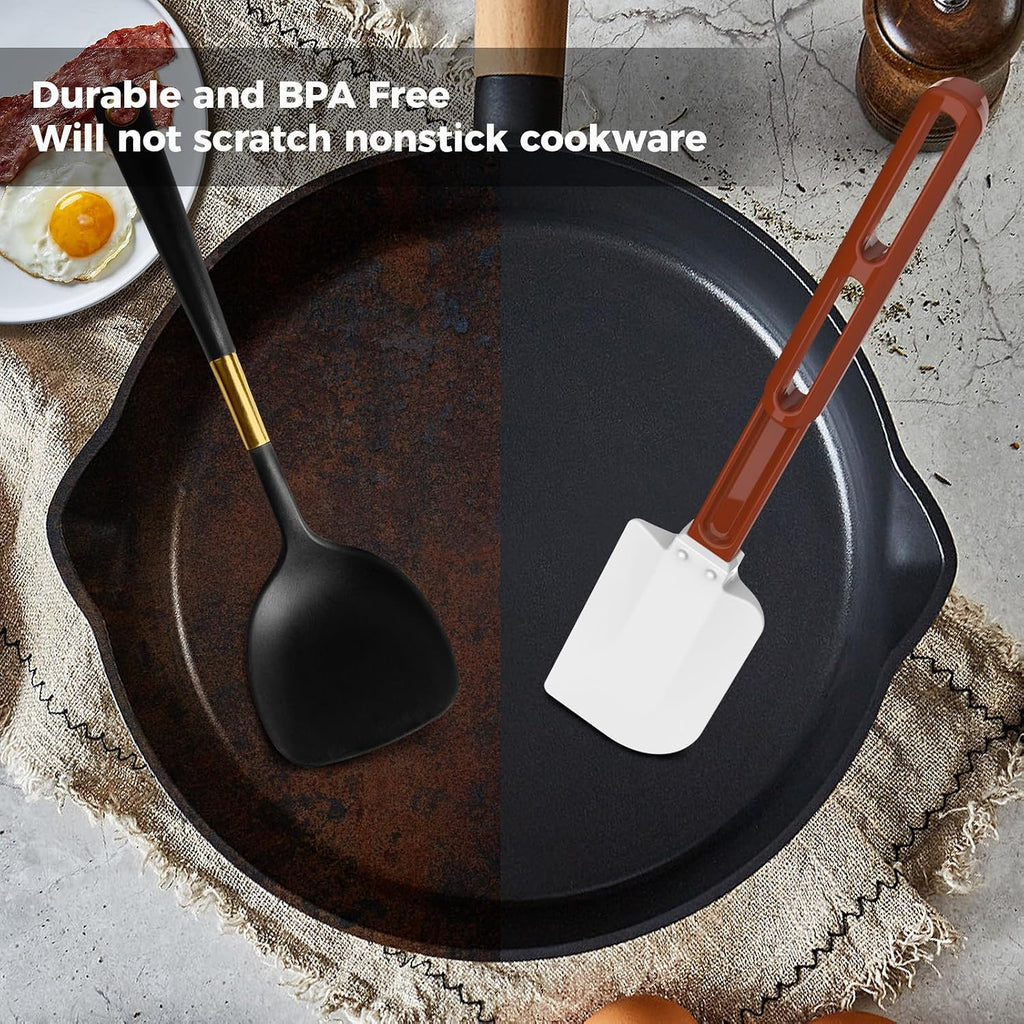 High Heat Resistant Silicone Spatulas, 13-1/2" Commercial Spatula 500°F Heat-Resistant Heavy Duty Spatula Non-Stick