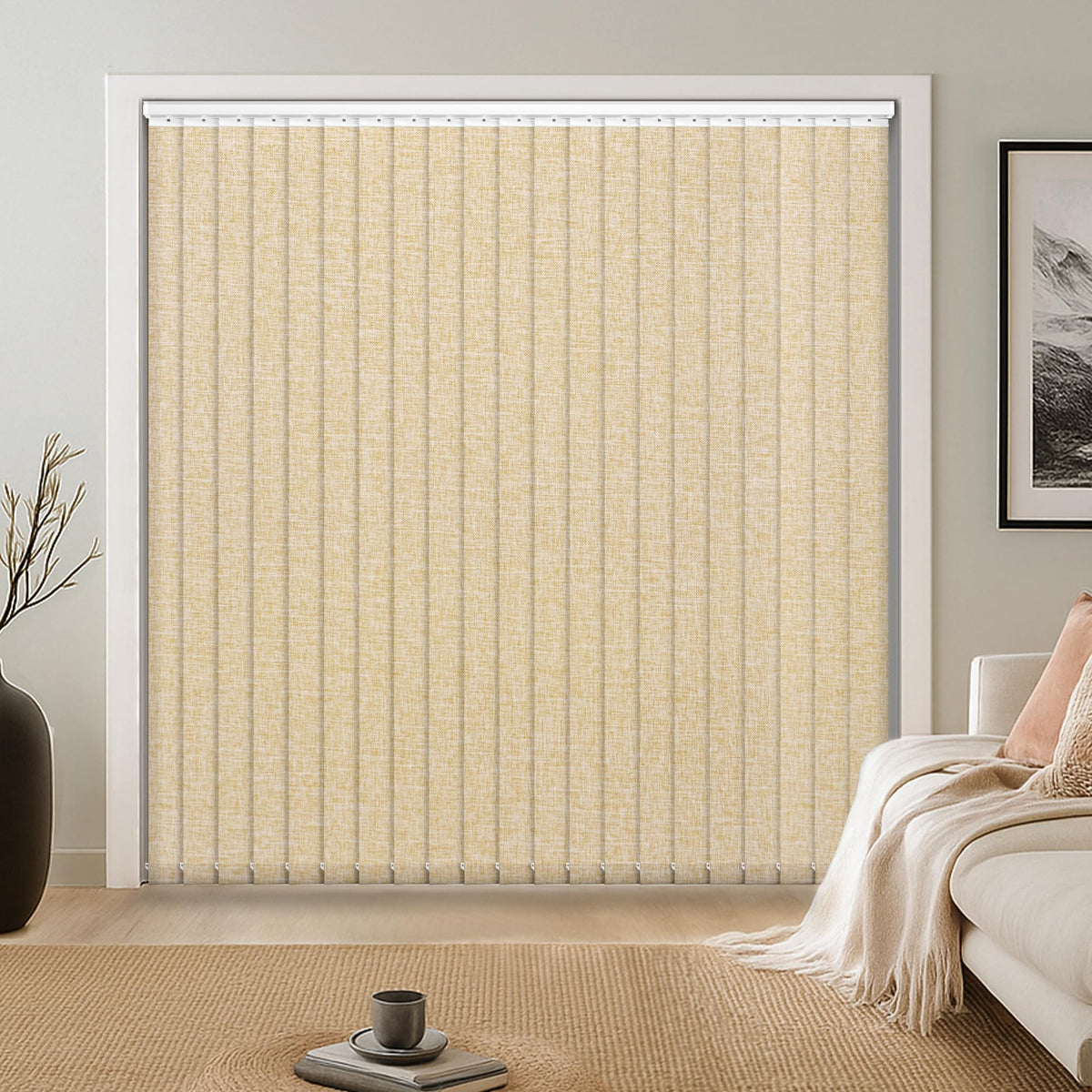 Vertical Blinds Replacement Slats, 34 Pack, Beige