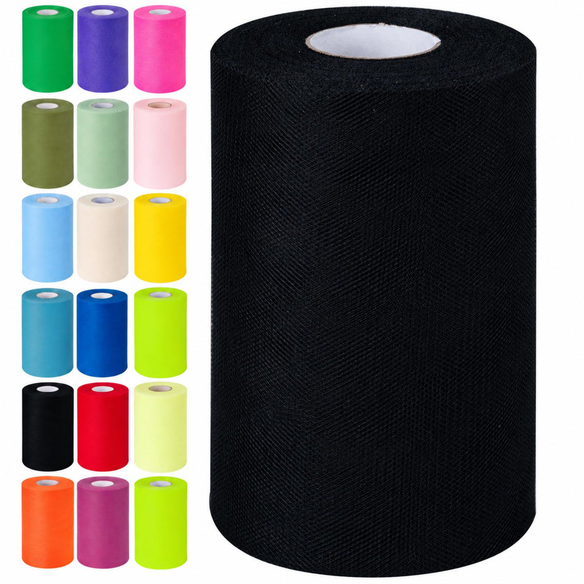 Black Tulle Fabric Rolls 6 Inch by 100 Yards Tulle Roll Spool Fabric