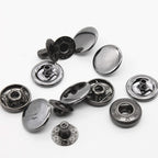 15mm Metal Snap Button Fasteners Kit with Tools (Black)