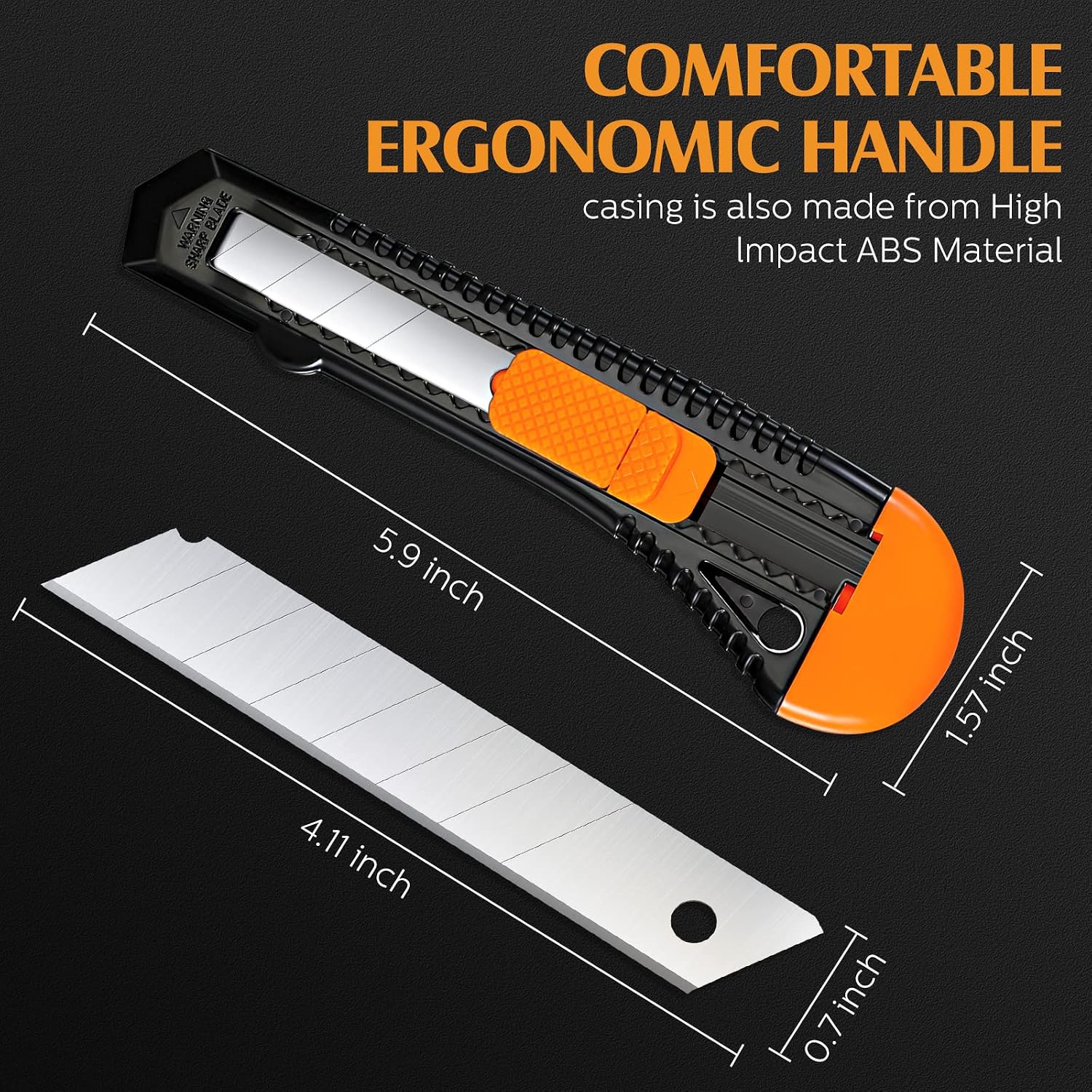 50 Pack Box Cutter Retractable Utility Knife 18mm Wide Blade Cardboard Cutter Suitable for Office Art, Craft and Home