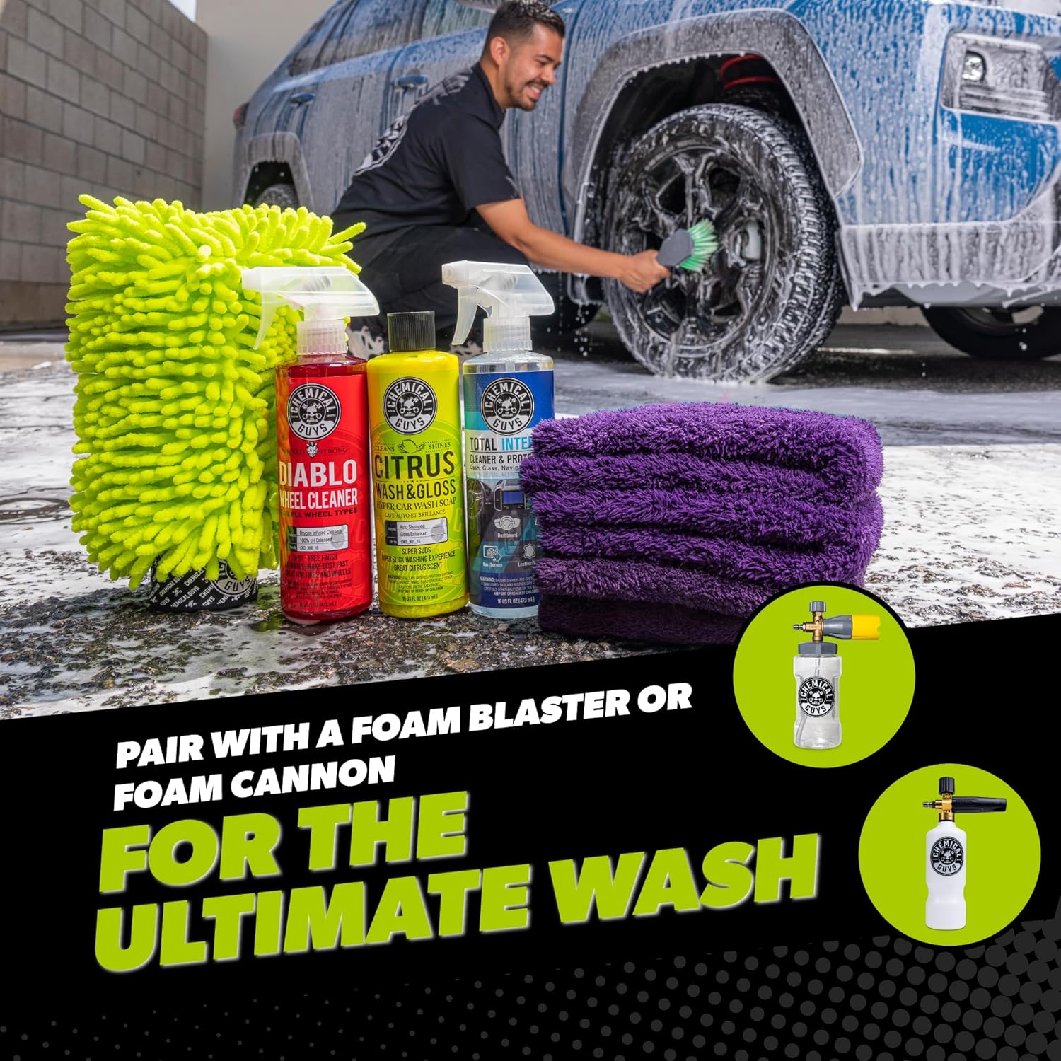 Car Wash And Interior Detailing Kit With Storage Bag Car Wash Soap, Wheel Cleaner, Interior Spray, Microfiber Towels