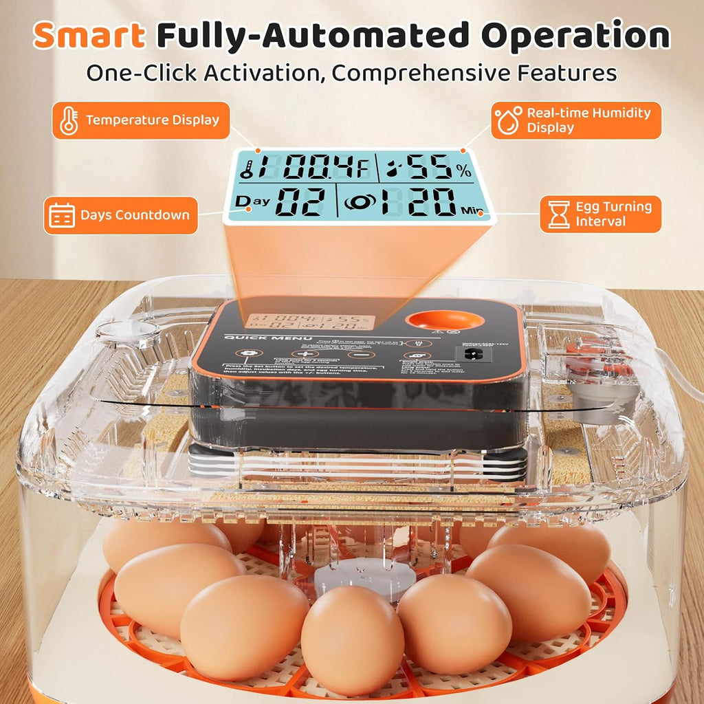 Egg Incubator for Hatching Eggs, 12 Egg Capacity, One-Touch Smart Hatching