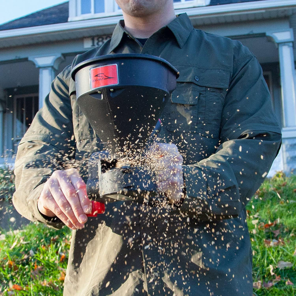 5lb. All-Season Handheld Spreader with Easy-Fill Design for Seed, Ice Melt, & Fertilizer