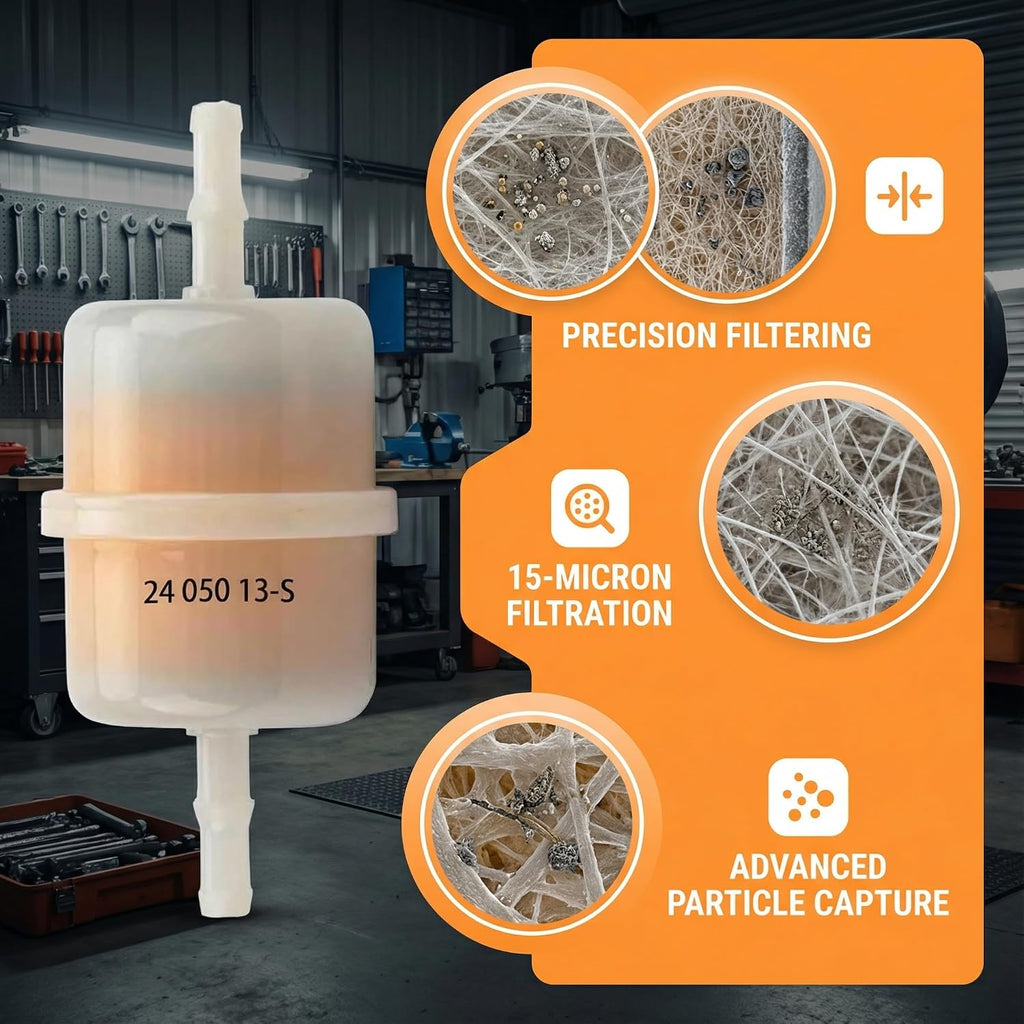 24 050 13-S Fuel Filter 15 Micron Compatible with Kohler 24 050 10 24 050 02-S 24 050 13 24 050 13S 24 050 13-s1 Ariens 21539500 Cub Cadet 2405010-S CC-24-050-02 Briggs 98688 692983 821026 (Pack of 2)