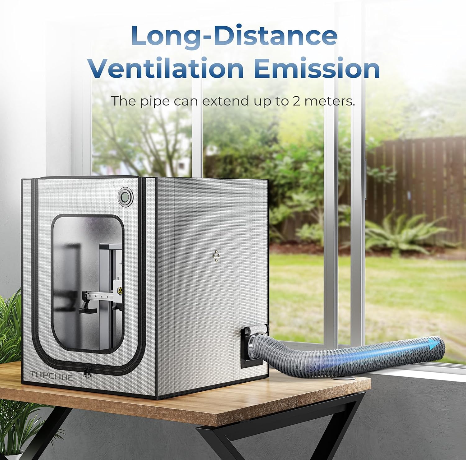 Adjustable Ventilation Kit for 3D Printer Enclosure | Fan Fume Exhaust Pipe Kit with Filter & Powerful Exhaust Fan