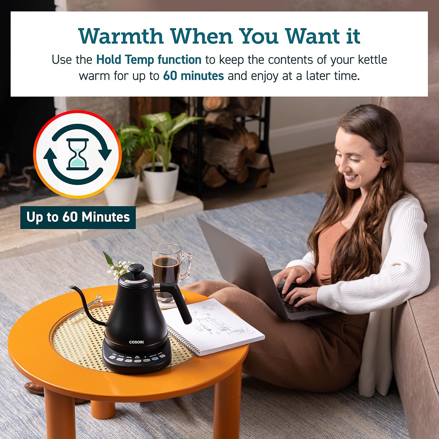 Smart Gooseneck Electric Kettle, App & Temperature Control, 0.8L | No Plastic Contact with Water, App Control, 4