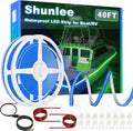 SHUNLEE 40FT Led Boat Lights Blue, IP67 COB Waterproof Marine Led Lights