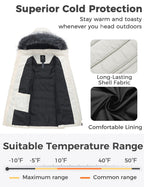 Women's Insulated Parka Coat Winter Jacket Beige S
