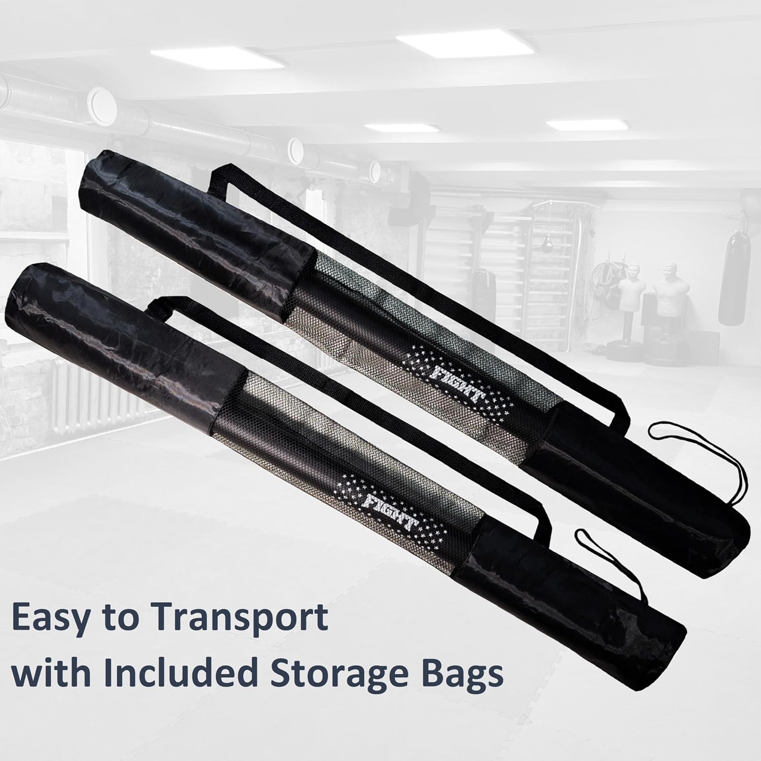 Foam Practice Swords, Training Sparring Stick Set, 2 Pack 35" with Carry Bag