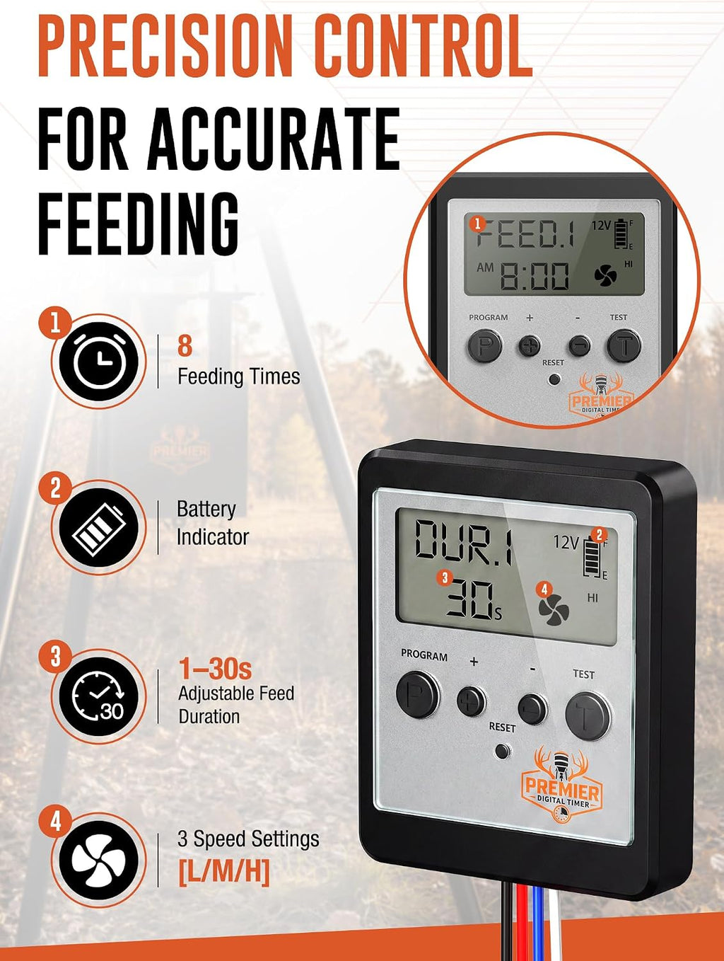 6V Digital Deer Feeder Kit with Timer & Motor
