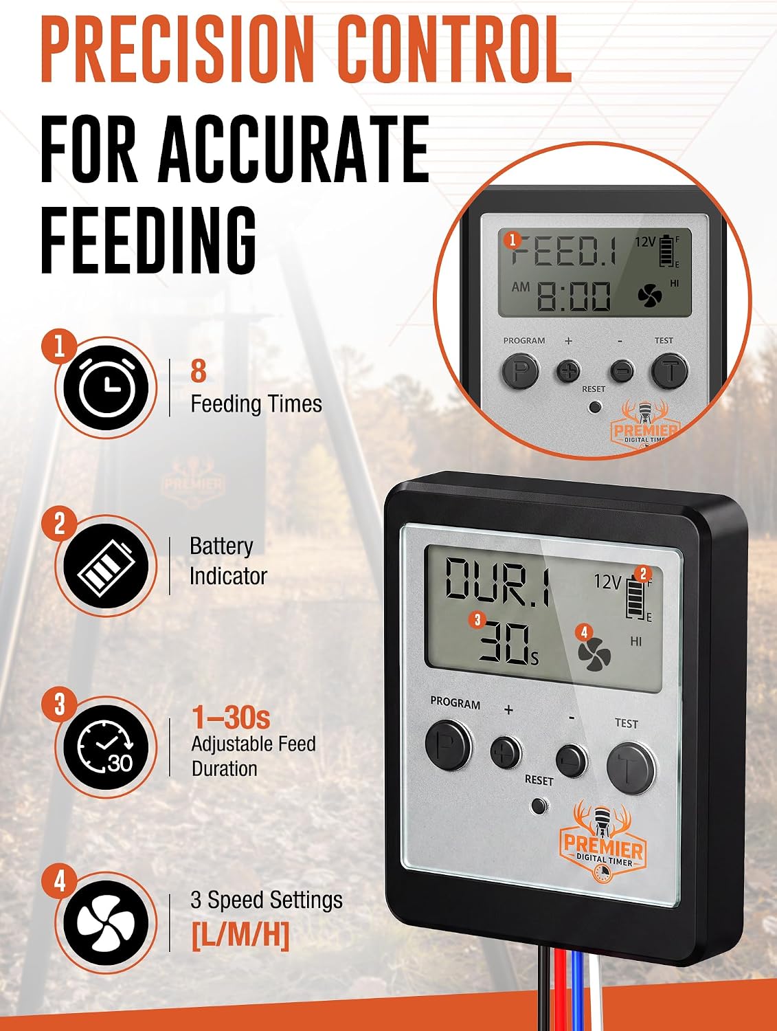 6V Digital Deer Feeder Kit with Timer & Motor