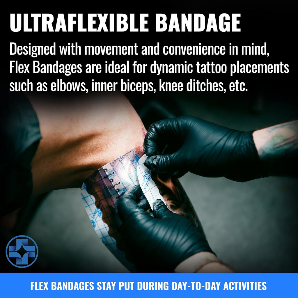 Flex Tattoo Aftercare Bandage - 3 Sheets 6 x 8 Inch Pack