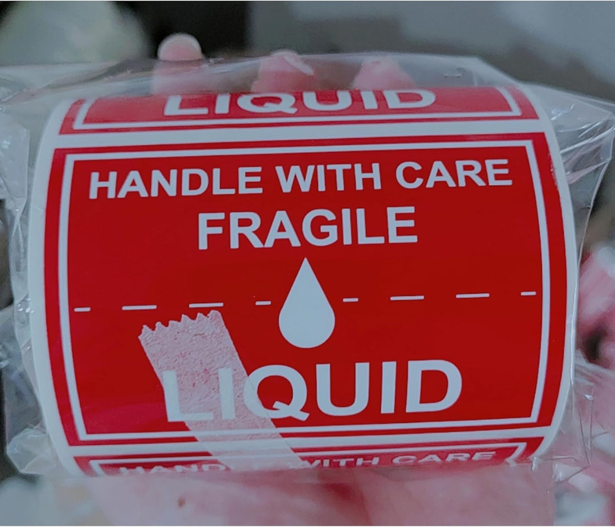 Fragile Liquid Handle with Care Warning Stickers 2X3 inch (300 Pcs)
