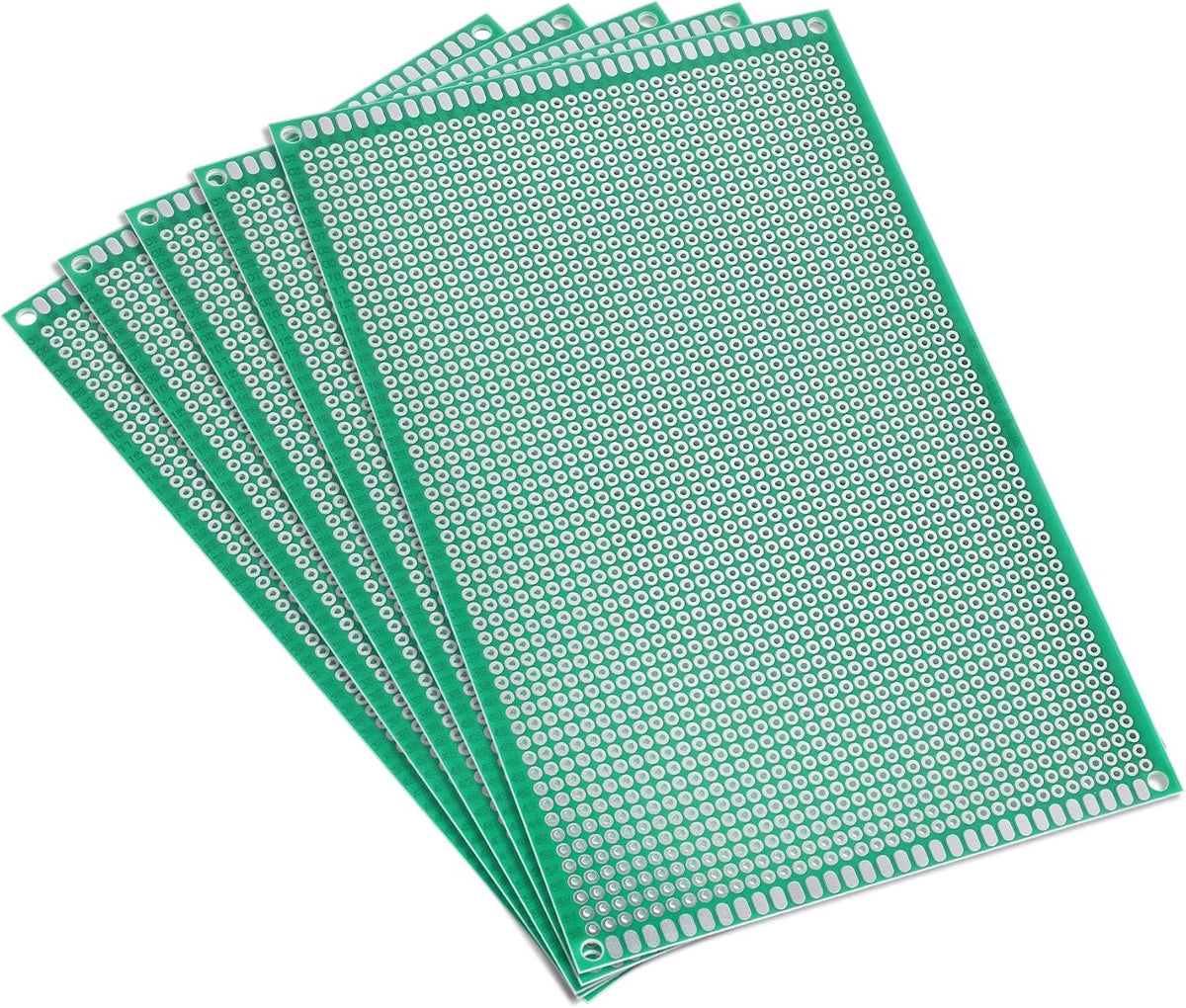 5 Pcs PCB Board, 8x12cm, Tinned Through Holes, Solder-able
