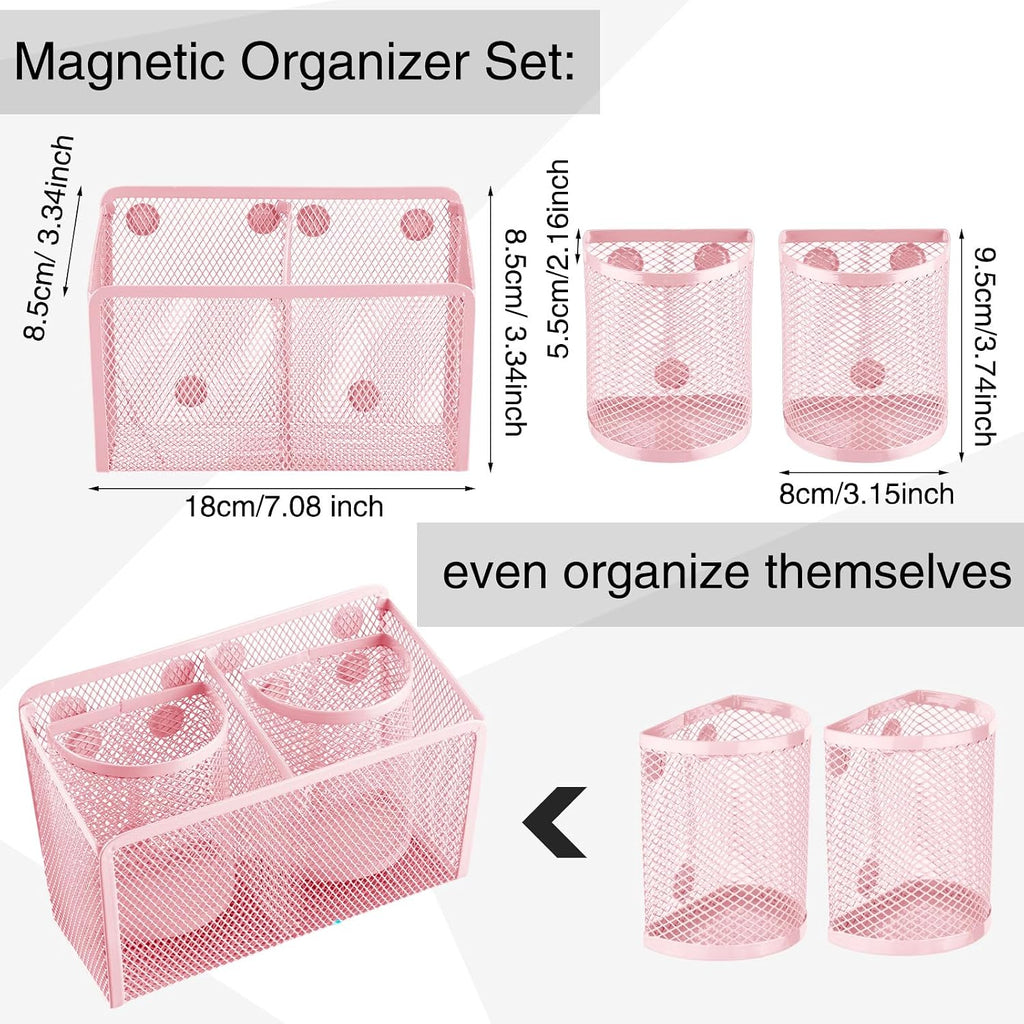 13 Pcs Locker Organizer and Accessories Kit Stackable Mesh Locker Shelf, Pen Holder, Magnetic Mirror, Whiteboard