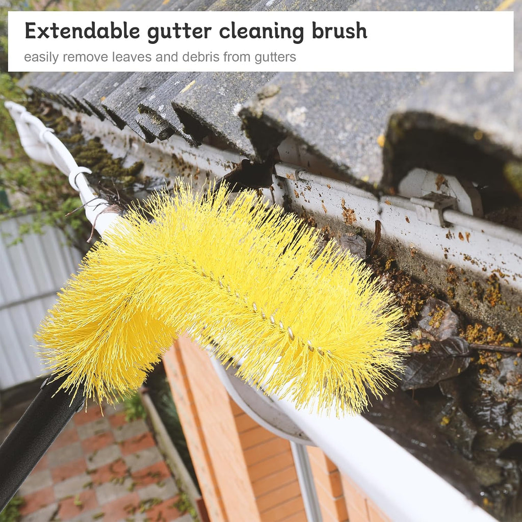 Gutter Cleaning Tools from The Ground, 10 FT Telescopic Brush