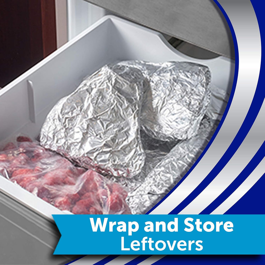 Wrap Foodservice Aluminum Foil Roll, Built-In Cutter, 1000sq ft