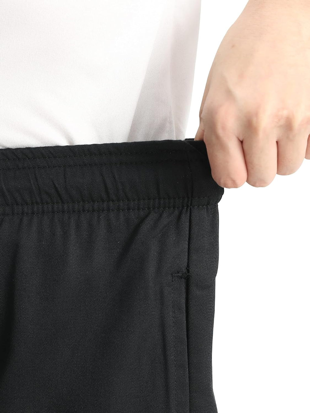 Men's Baggy Chef Pants Black Cargo Pants for Men Chef Server Work Pants for Kitchen & Restaurant - Drawstring Waist