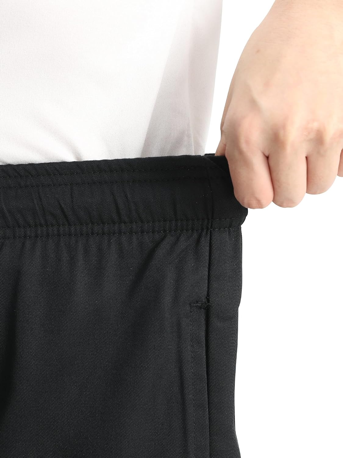 Men's Baggy Chef Pants Black Cargo Pants for Men Chef Server Work Pants for Kitchen & Restaurant - Drawstring Waist