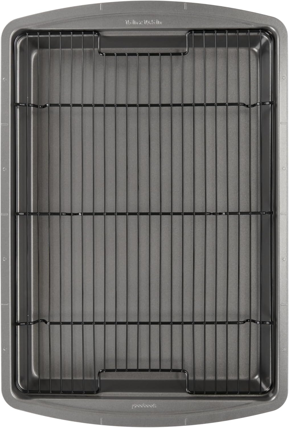 Nonstick Carbon Steel Baking Pan & Raised Wire Rack, 15x10.5-Inch