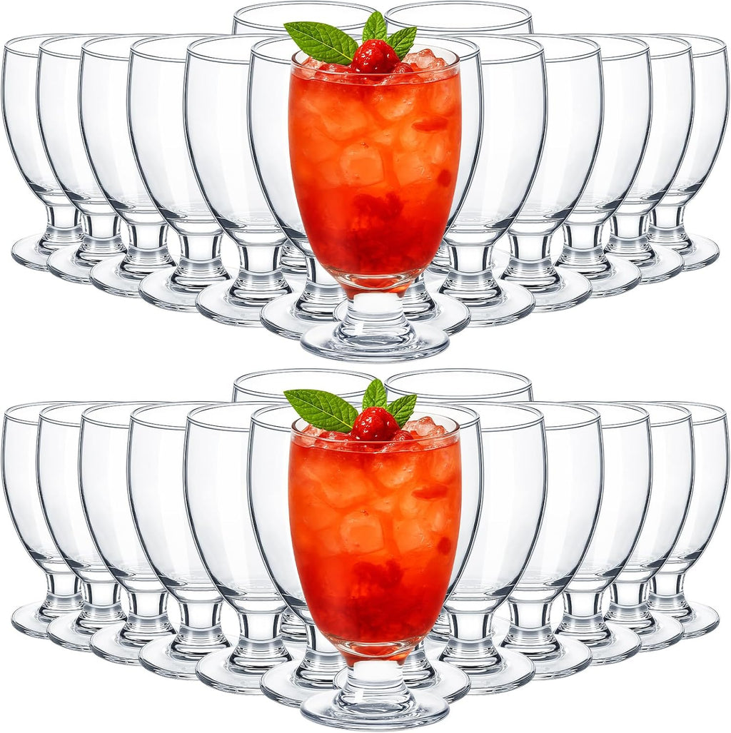 Set of 30 Water Goblet, Clear Stemmed Drinking Glasses, 10.5 oz