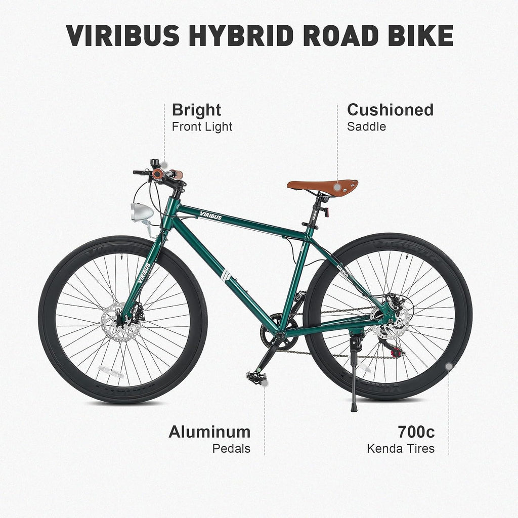 Hybrid Bike, 28 inch Road Bike 7 Speed for Men Women Adults, Lightweight Aluminum 700C Adult Hybrid Bicycle for City