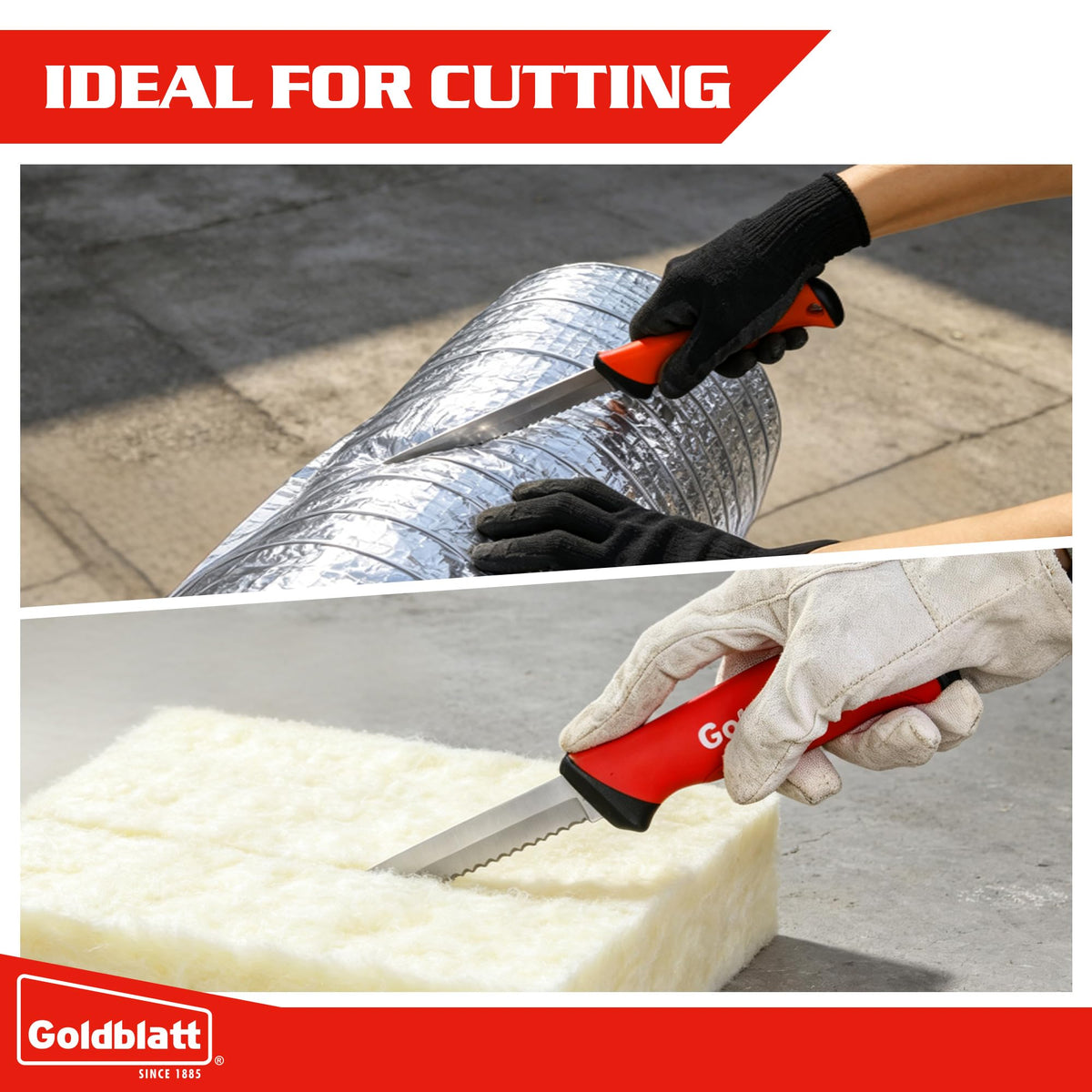 Goldblatt 6" Rockwool Insulation Knife, Sod Cutter Tool for Fiberglass