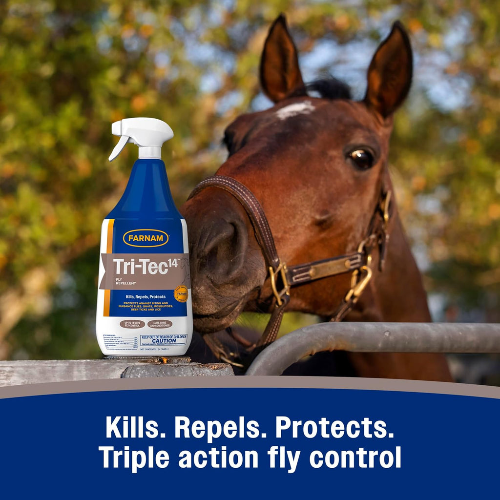 Tri-Tec 14 Fly Spray for Horses, Protects for Up to 14 Days, 32 oz