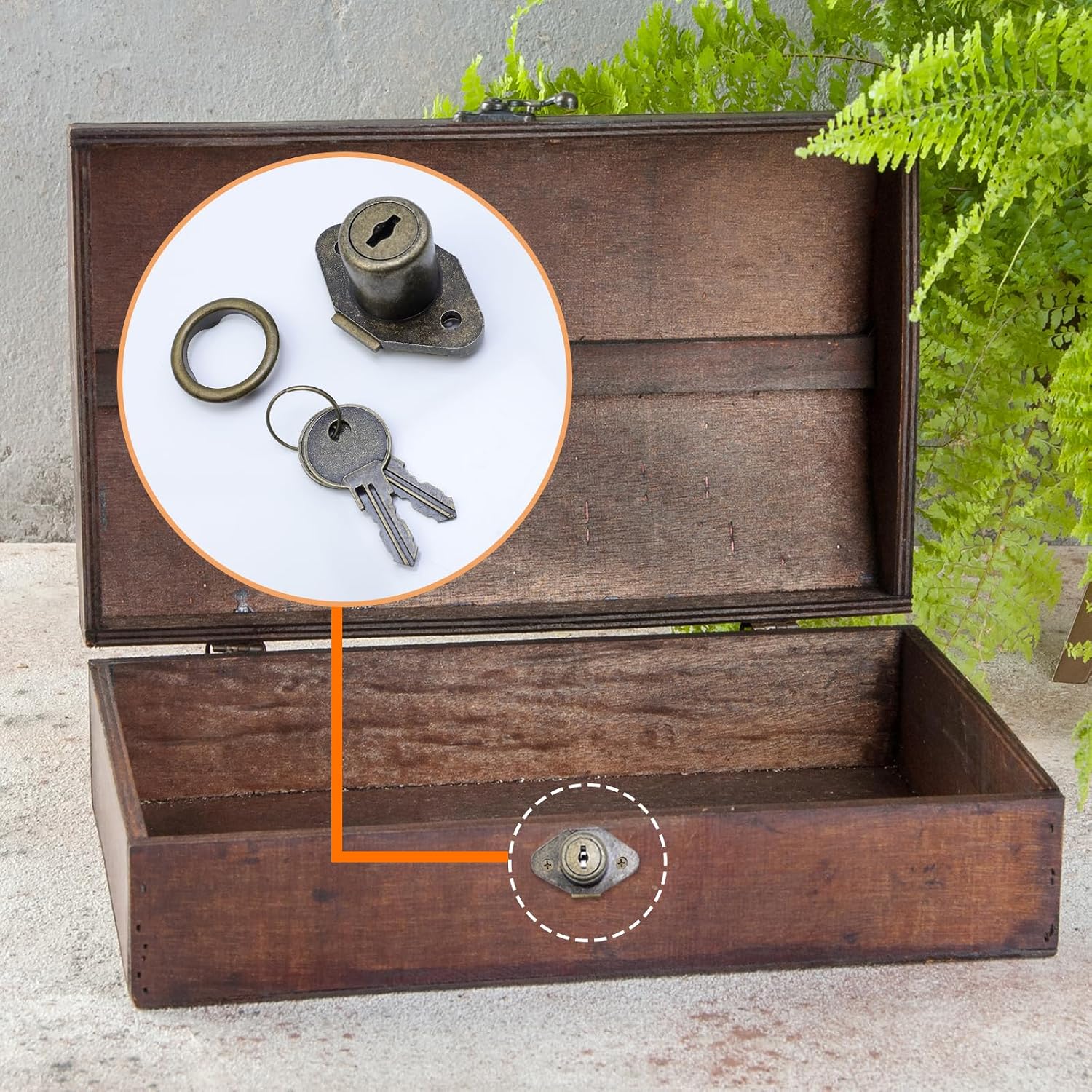 Cabinet Drawer Lock with Keys, Antique Bronze, Zinc Alloy, 1 Pack | Smooth Operation, Dependable Protection, Vintage