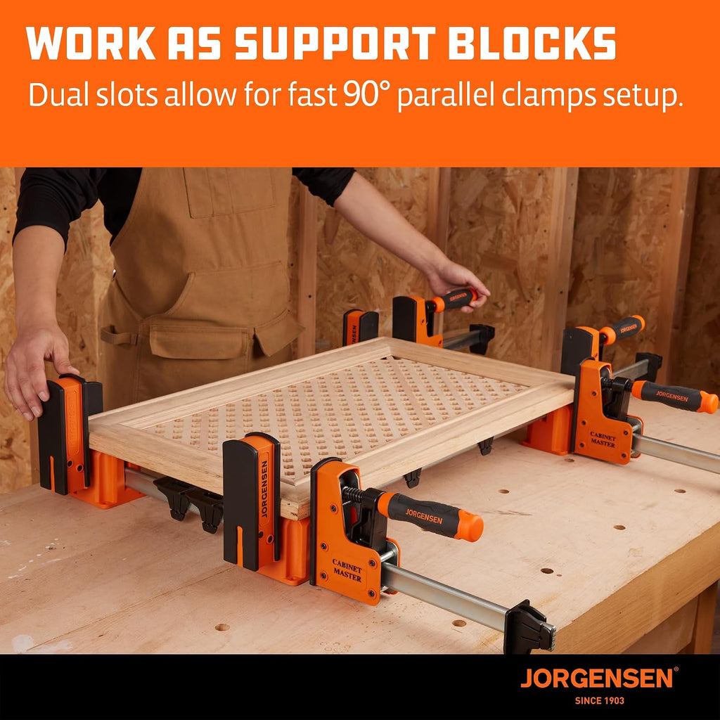 3-in-1 Support Block, Cabinet Master Parallel Clamp Accessory | Woodworking Bench Dog, Riser Block, Anti-Slip Pad