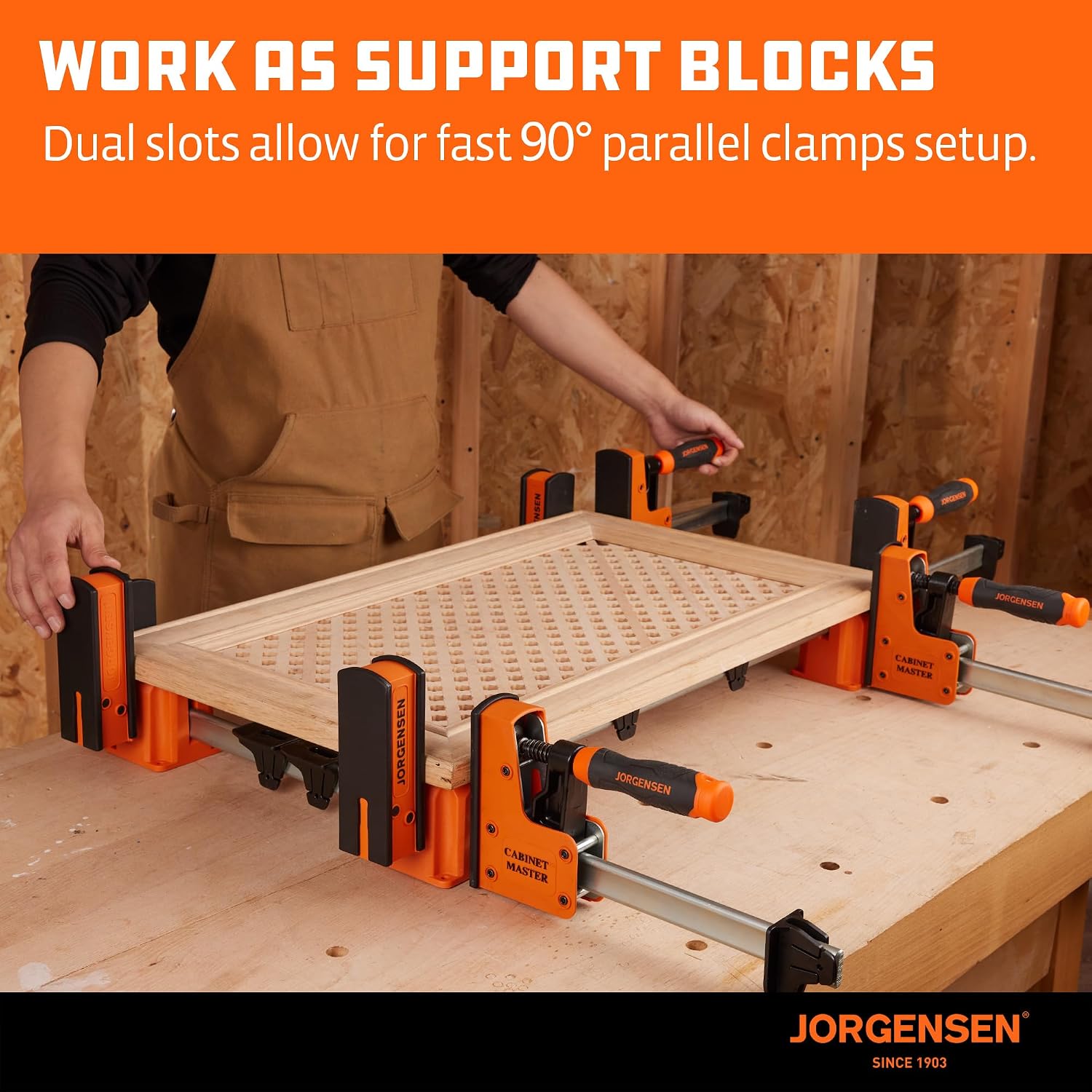 3-in-1 Support Block, Cabinet Master Parallel Clamp Accessory | Woodworking Bench Dog, Riser Block, Anti-Slip Pad