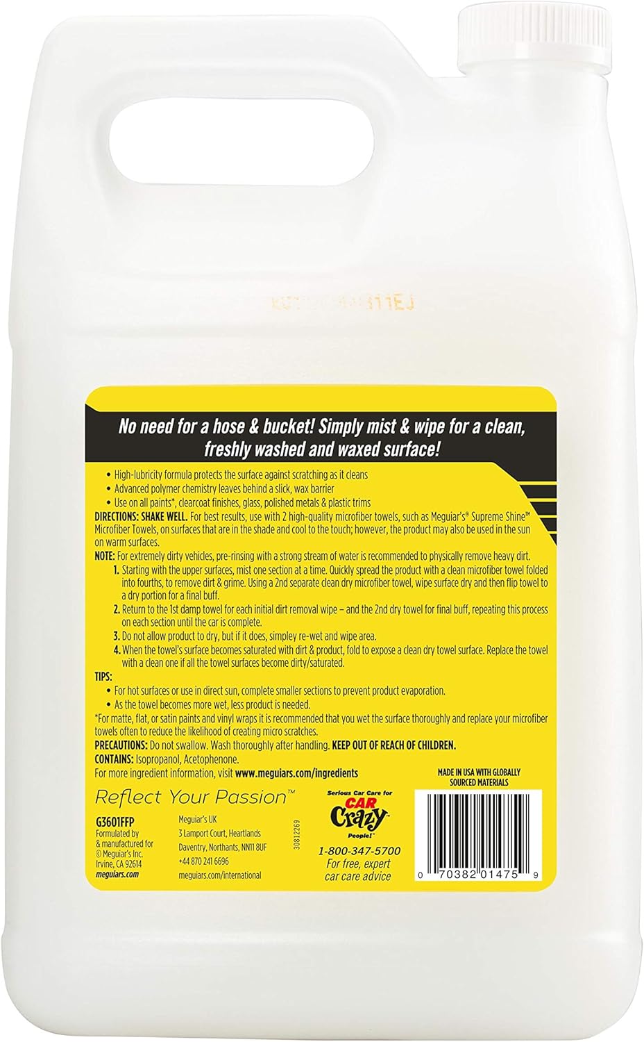Ultimate Waterless Wash & Wax - Waterless Car Wash & Wax Without Swirling or Scratching - Easy Car Maintenance, No