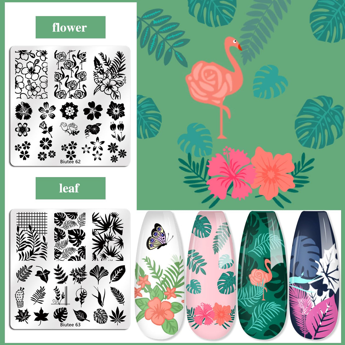 Nail Stamping Plates Set 15PCS Nail Stamping Kit with Nail Stamper