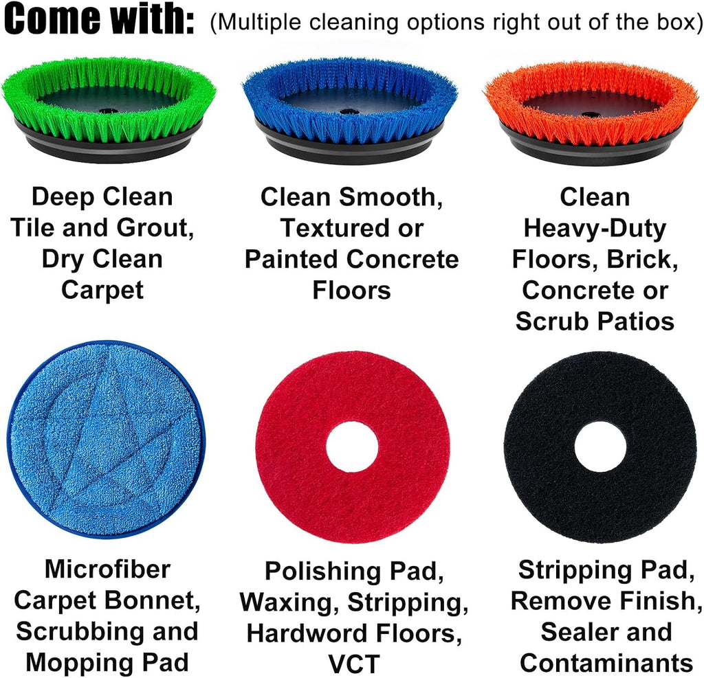 Commercial Floor Scrubber Machine, Heavy Duty Orbital Floor Cleaner, Multi-Functional Floor Buffer Polisher Machine